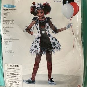 Girls Creepy clown Halloween costume
